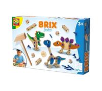 SES Creative - Brix junior - Dinos - Dinosauro - Set costruzione in legno - Martello in legno e forme dinosauro