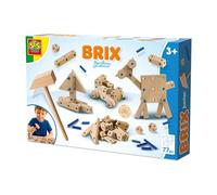 SES Creative - Brix junior - Set da costruzione, con parti in legno e martello in legno