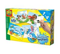 SES-Creative- Colora con l'Acqua, Multicolore, 14421 Mix di animali
