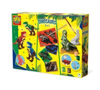 SES Creative 01409 Dinosaurs 3 in 1 Scratch, Bead & Sticker Craft Kit