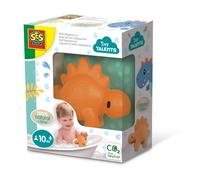 SES Creative - Giocattolo da bagno stegosauro-100% gomma naturale, 13213, giallo