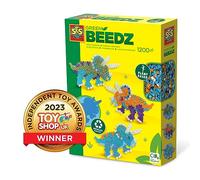 SES Creative - Green Beedz-06405 - Kit di perline da stirare triceratopo