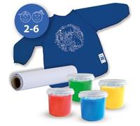 SES CREATIVE - Kit Per Pittura Con Le Dita Con Grembiule Eco - 100% Riciclato
