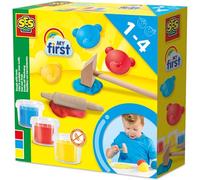 SES-Creative- My First Plastilina con Utensili, Multicolore, 3 x 90 g, 14432