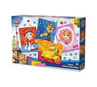 SES Creative - Paw Patrol - Imparo colori e forme - Set fai da te per bambini - Paw Patrol giocattoli - Mosaico immagini adesive - Con biglietti a mosaico e forme a mosaico autoadesive - a partire dai