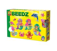 SES Creative - Perline da stirare Beedz - Mermaid Oceano - Kit fai da te per bambini - Animali di perle - Set di perline creative - Con perline glitterate - Dai 5 anni in su