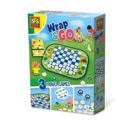 SES Creative- Wrap&Go Giochi Dama-Memo-Viaggio, Colore Bianco, 02237