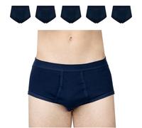 SES Fine Rib - Confezione da 5 mutande da uomo in 100% cotone M/resistente alle bolle d'aria con patta e cintura morbida, biancheria intima da uomo a costine sottili