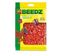 SES - Hobby e creatività Perline Confezione di 1000 Rosse da Stirare per Bambini, Colore, 00702