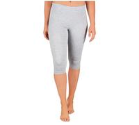 SES Leggings Capri da donna in cotone 32-34 fino a 56-58 / leggings Capri da donna opachi / leggings elastici da donna 3/4 lunghi cotone/leggings Capri da donna con vestibilità perfetta, grigio