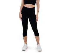 SES Leggings Capri da donna in cotone da 32-34 a 56-58, opachi ed elastici, lunghi a 3/4 con vestibilità perfetta, Nero , 46-48