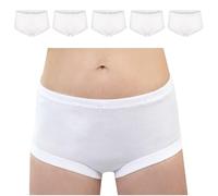 SES Mutande da Donna Slip Vita Confezione da 5 in 100% Cotone (Bianco, 46)
