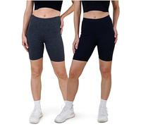 SES Pantaloni da ciclismo da donna in cotone, confezione da 2 pezzi, da 32 a 34 a 56 - 58 - 100% cotone - Pantaloni corti da ciclismo da donna per abito - vestibilità perfetta e comfort, nero