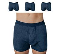 SES Ringel - Mutande da uomo S-4XL, in 100% cotone, confezione da 3 pezzi, da uomo, classiche, comode e traspiranti/a costine sottili, con vita morbida e apertura, Jeans Marine, M