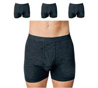 SES Ringel - Mutande da uomo S-4XL, in cotone, confezione da 3 pezzi, da uomo, classiche, comode e traspiranti/a costine sottili, da uomo, con vita morbida e apertura, antracite., XL