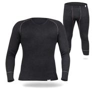 SES Set intimo termico da uomo, 3/4, lungo, in 75% cotone e 25% poliestere, traspirante e durevole, biancheria intima termica con apertura per uomo/biancheria intima termica per calore e comfort,