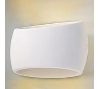 Sesamall- Applique da interno bianca a forma ovale, lampada da parete in gesso, design moderno e minimal - Attacco 1xR7S - dim. 17x29x14 cm