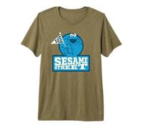 Sesame Street 123 Flag Cookie Monster Maglietta Premium