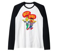 Sesame Street Bert Ernie Migliori Amici BFF Classico Pals Maglia con Maniche Raglan