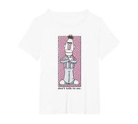 Sesame Street Bert Non Parlare con Me Maglietta, Donna Plus-Size, Bianco, 5X