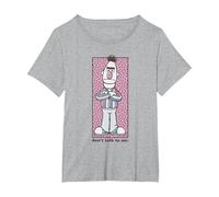 Sesame Street Bert Non Parlare con Me Maglietta, Donna Plus-Size, Grigio Melange, 4X