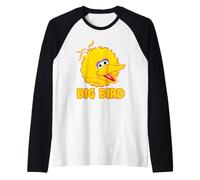 Sesame Street Big Head Name Big Bird Maglia con Maniche Raglan