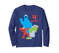 Sesame Street Birthday Crew Wave 4th Birthday Maglia a Manica