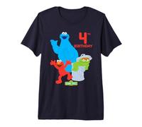 Sesame Street Birthday Crew Wave 4th Birthday Maglietta Premium