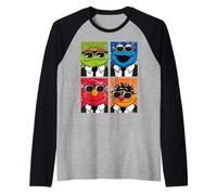 Sesame Street Brothers Amore Blues Elmo Grouch Mostro Ernie Maglia con Maniche Raglan