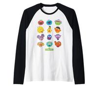 Sesame Street Character Heads Maglia con Maniche Raglan