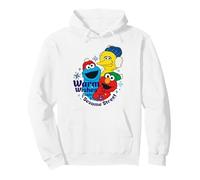 Sesame Street Christmas Big Bird Elmo Cookie Monster Friends Fun Felpa con Cappuccio