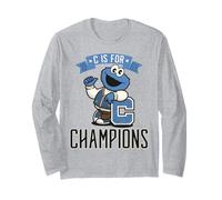 Sesame Street Cookie Monster Champion 60s Sport Divertimento Classico Maglia a Manica