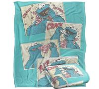 Sesame Street Cookie Monster Comic, coperta super morbida al tatto, con licenza ufficiale, 152 x 127 cm
