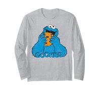 Sesame Street Cookie Monster Cookies Forever Classic Happy Maglia a Manica