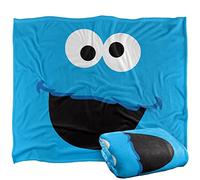 Sesame Street Cookie Monster Face, coperta super morbida al tatto, con licenza ufficiale, 152 x 127 cm, 50" x 60"