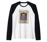 Sesame Street Cookie Monster Great Cookie Thief Maglia con Maniche Raglan
