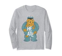 Sesame Street Cookie Monster He Ate Belly Maglia a Manica