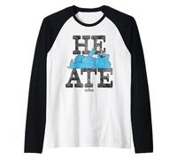 Sesame Street Cookie Monster Lie Down He Ate Maglia con Maniche Raglan