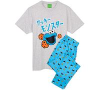 Sesame Street Cookie Monster Pigiama Mens Muppet T-Shirt & Pantaloni Pjs L