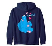 Sesame Street Cookie Monster Retro Affamato Posa Cookies Style Felpa con Cappuccio