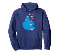 Sesame Street Cookie Monster Retro Affamato Posa Cookies Style Felpa con Cappuccio