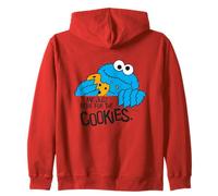 Sesame Street Cookie Monster Retro Here for Cookies Design Felpa con Cappuccio