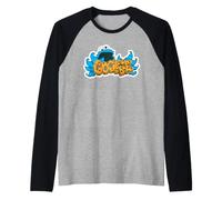 Sesame Street Cookie Monster Simple Graffiti Tag Maglia con Maniche Raglan
