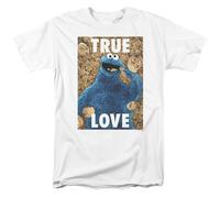 Sesame Street Cookie Monster True Love T-Shirt Uomo Cotone 100% Collo Rotondo