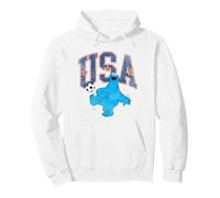 Sesame Street Cookie Monster USA Soccer Felpa con Cappuccio