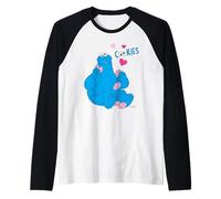 Sesame Street Cookie Mostro Affamato Divertimento Amore Biscotti Classici Maglia con Maniche Raglan