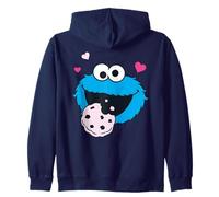 Sesame Street Cookie Mostro Affamato Posa Viso Biscotti Retro Felpa con Cappuccio