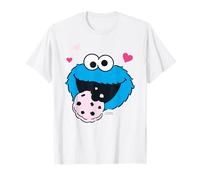 Sesame Street Cookie Mostro Affamato Posa Viso Retro Biscotti Maglietta