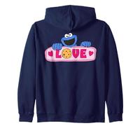 Sesame Street Cookie Mostro Amore San Valentino Cuore Divertimento Retro Felpa con Cappuccio