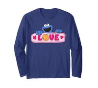 Sesame Street Cookie Mostro Amore San Valentino Cuore Divertimento Retro Maglia a Manica